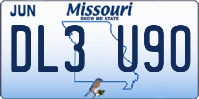 MO license plate DL3U9O