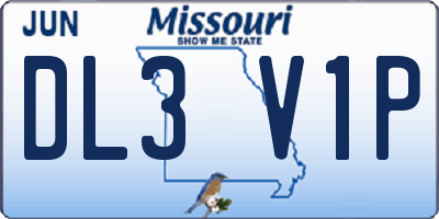 MO license plate DL3V1P