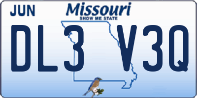 MO license plate DL3V3Q