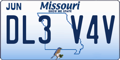 MO license plate DL3V4V