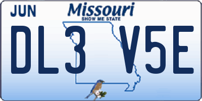 MO license plate DL3V5E