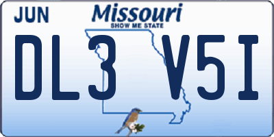MO license plate DL3V5I