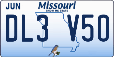 MO license plate DL3V5O
