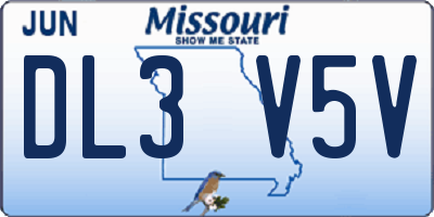 MO license plate DL3V5V