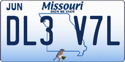 MO license plate DL3V7L