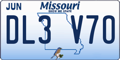 MO license plate DL3V7O