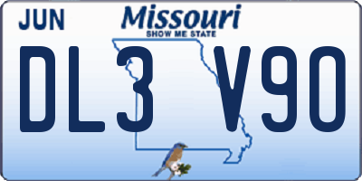 MO license plate DL3V9O