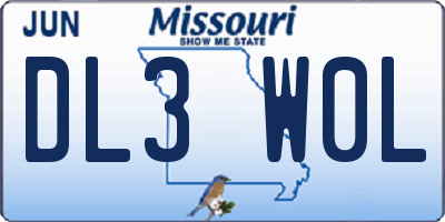 MO license plate DL3W0L