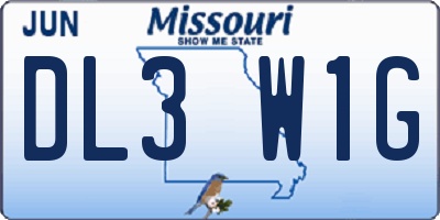 MO license plate DL3W1G