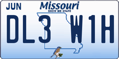 MO license plate DL3W1H