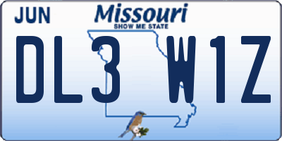 MO license plate DL3W1Z