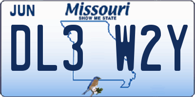 MO license plate DL3W2Y