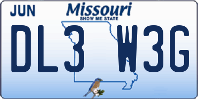 MO license plate DL3W3G