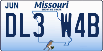 MO license plate DL3W4B