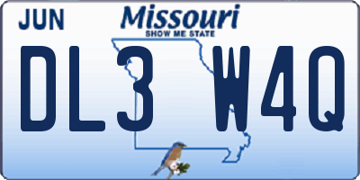 MO license plate DL3W4Q