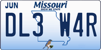 MO license plate DL3W4R