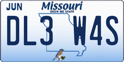 MO license plate DL3W4S