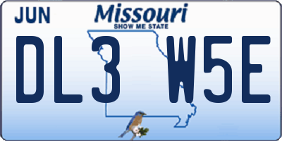 MO license plate DL3W5E