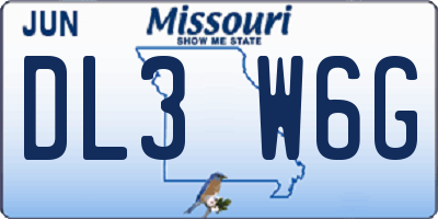 MO license plate DL3W6G