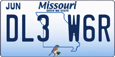 MO license plate DL3W6R