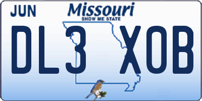 MO license plate DL3X0B