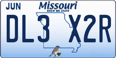 MO license plate DL3X2R