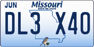 MO license plate DL3X4O