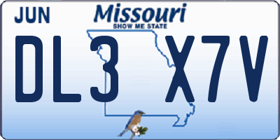 MO license plate DL3X7V