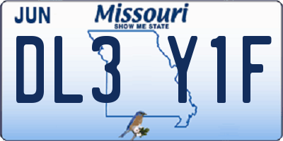 MO license plate DL3Y1F