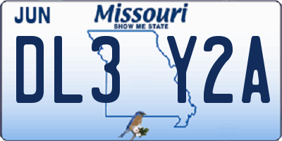 MO license plate DL3Y2A