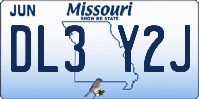 MO license plate DL3Y2J