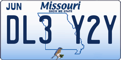 MO license plate DL3Y2Y