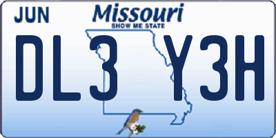 MO license plate DL3Y3H