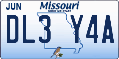 MO license plate DL3Y4A