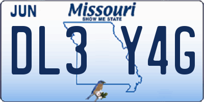 MO license plate DL3Y4G