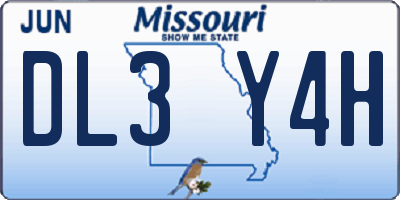 MO license plate DL3Y4H