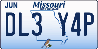 MO license plate DL3Y4P