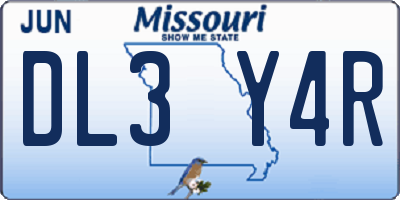 MO license plate DL3Y4R