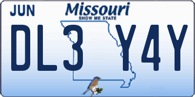 MO license plate DL3Y4Y