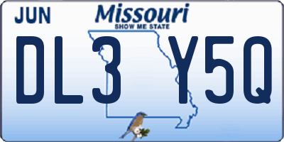 MO license plate DL3Y5Q