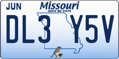 MO license plate DL3Y5V