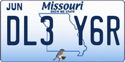 MO license plate DL3Y6R