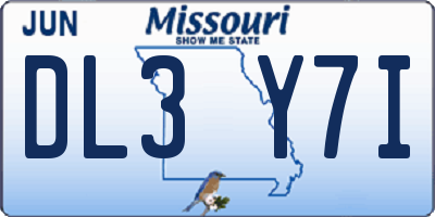 MO license plate DL3Y7I