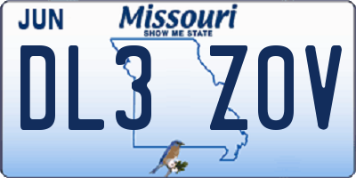 MO license plate DL3Z0V