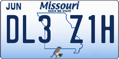 MO license plate DL3Z1H