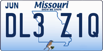 MO license plate DL3Z1Q