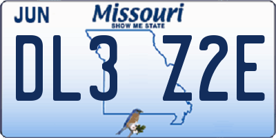 MO license plate DL3Z2E