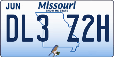 MO license plate DL3Z2H