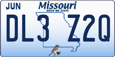MO license plate DL3Z2Q