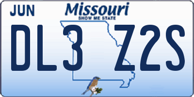 MO license plate DL3Z2S